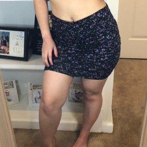 Wet Seal Black Floral Cotton Casual Mini Skirt